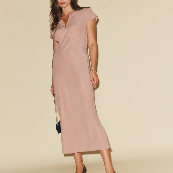Reformation Lydia Silk Dress Serenade - Size 12 - Picture 1 of 1